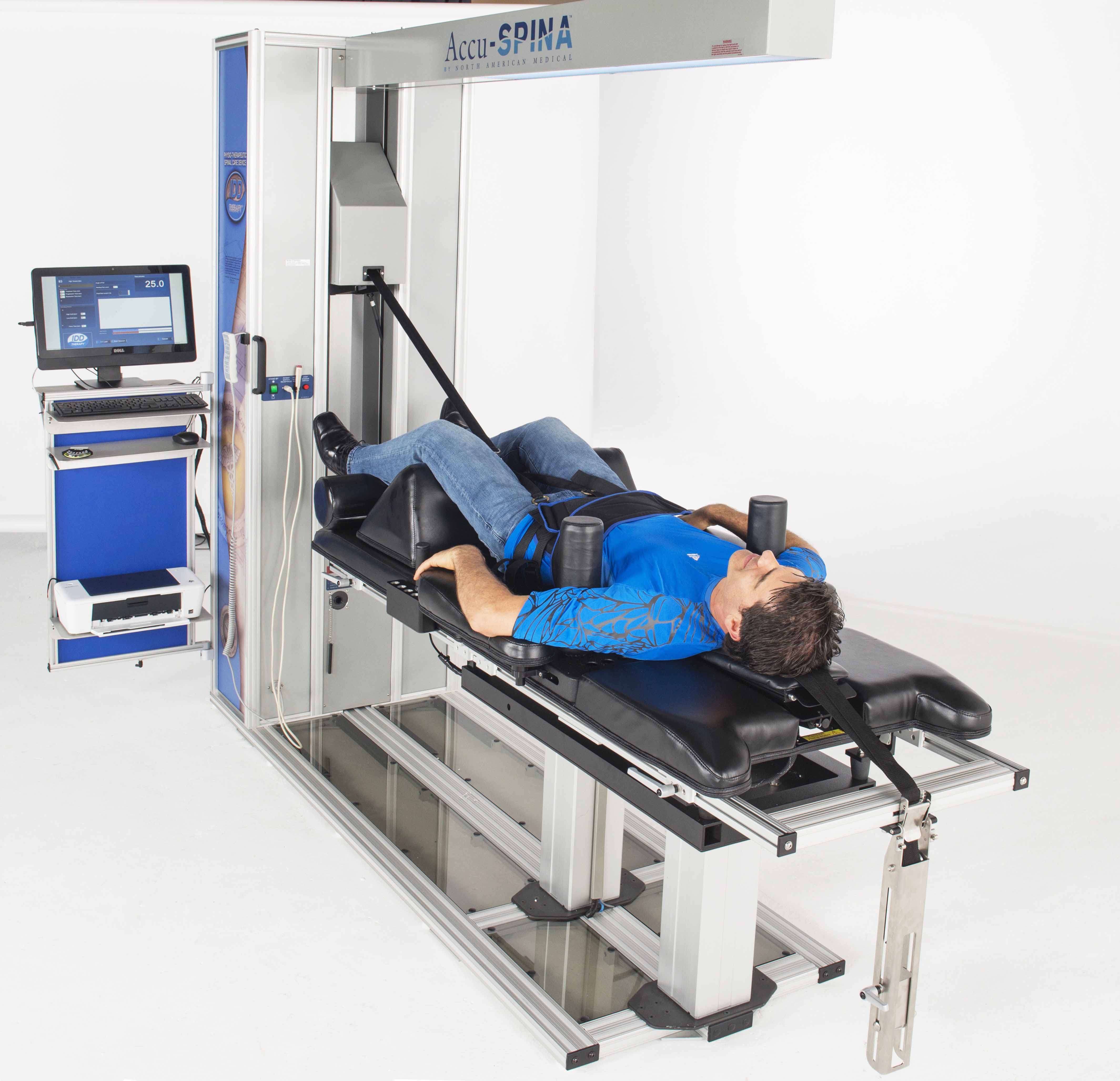 Patient on Accu Spina Machine Bed
